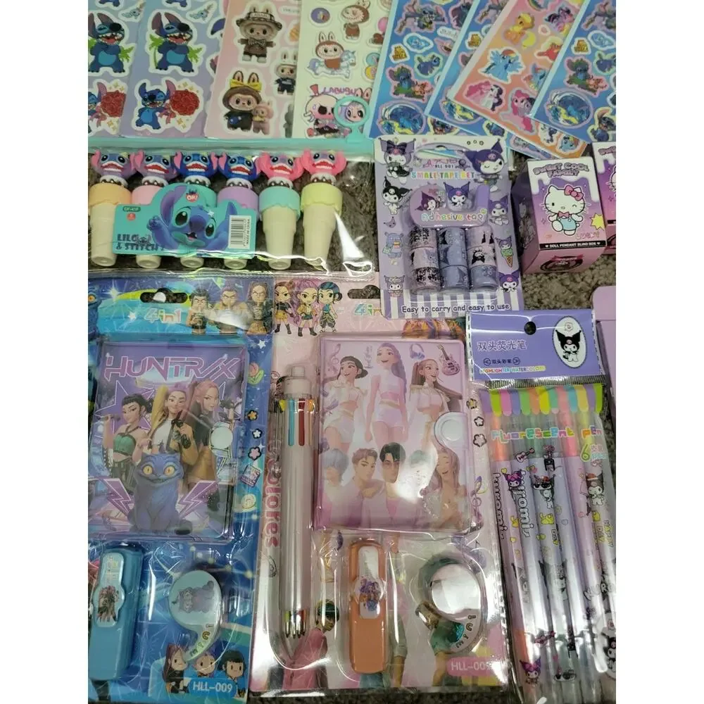 GIGANTIC!!! Sanrio Disney Stationery Set Kuromi My Melody Stitch 70 New Kpop